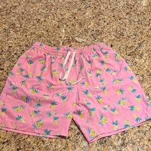 Chubbies Pink Pineapple Print Athletic Shorts